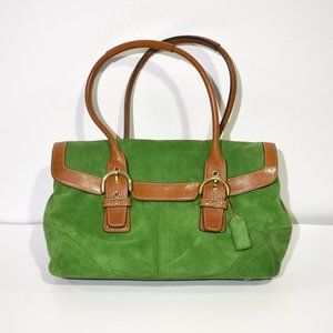 Coach Green Suede Satchel